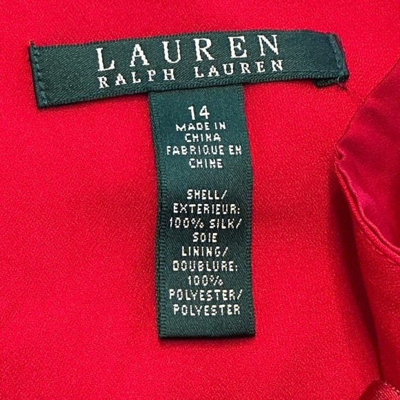Lauren Ralph Lauren‎ Red Silk Blend Layered Ruffle Flare Skirt Size 14 - Picture 3 of 9
